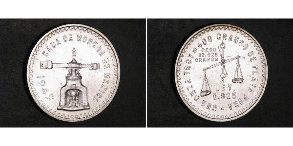 1 Onza Мексиканські Сполучені Штати (1867 - ) Срібло 