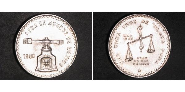 1 Onza Мексиканські Сполучені Штати (1867 - ) Срібло 