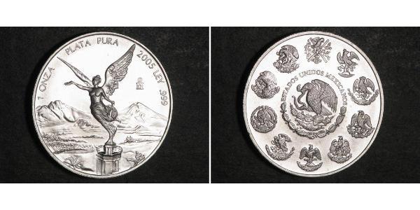 1 Onza Мексиканські Сполучені Штати (1867 - ) / Мексика Срібло 