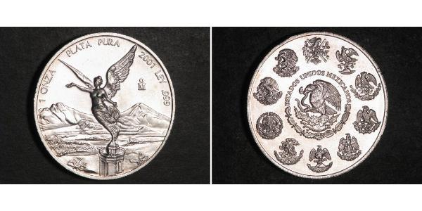 1 Onza Мексиканські Сполучені Штати (1867 - ) / Мексика Срібло 