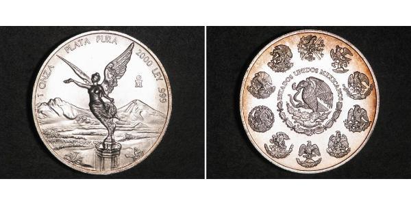 1 Onza Мексиканські Сполучені Штати (1867 - ) / Мексика Срібло 