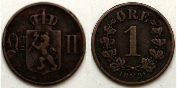 1 Ore Norwegen Kupfer 
