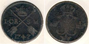 1 Ore Schweden Kupfer Friedrich (Schweden) (1676 - 1751)