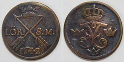 1 Ore Svezia Rame Federico I di Svezia (1676 - 1751)