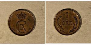 1 Ore Danemark  Christian IX de Danemark (1818-1906)