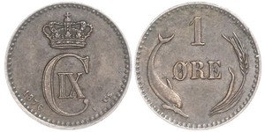 1 Ore Danemark  Christian IX de Danemark (1818-1906)