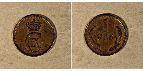 1 Ore Danemark  Christian IX de Danemark (1818-1906)