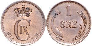 1 Ore Danimarca  Cristiano IX di Danimarca (1818-1906)