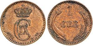 1 Ore Danimarca  Cristiano IX di Danimarca (1818-1906)