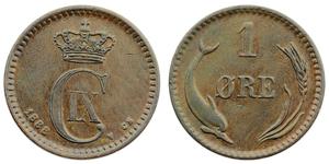 1 Ore Danimarca  Cristiano IX di Danimarca (1818-1906)