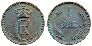 1 Ore Danimarca  Cristiano IX di Danimarca (1818-1906)