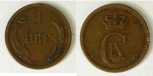 1 Ore Danimarca  Cristiano IX di Danimarca (1818-1906)