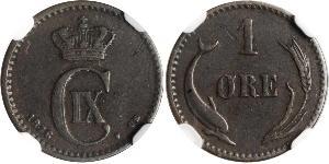 1 Ore Danimarca  Cristiano IX di Danimarca (1818-1906)