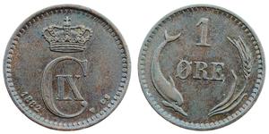 1 Ore Danimarca  Cristiano IX di Danimarca (1818-1906)