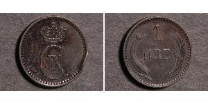 1 Ore Danimarca  Cristiano IX di Danimarca (1818-1906)