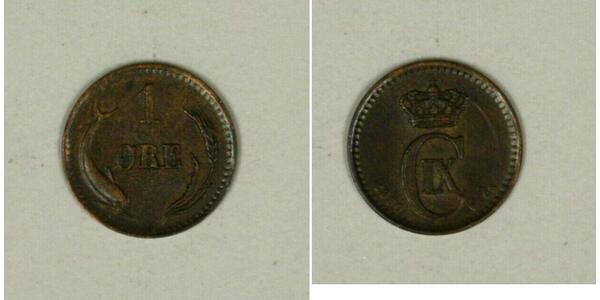 1 Ore Danimarca  Cristiano IX di Danimarca (1818-1906)