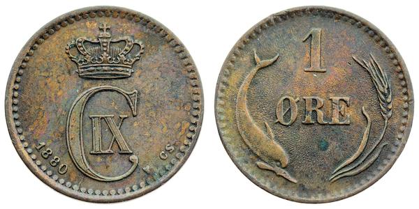 1 Ore Danimarca  Cristiano IX di Danimarca (1818-1906)