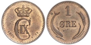 1 Ore Denmark  Christian IX of Denmark (1818-1906)