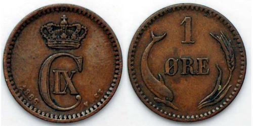 1 Ore Denmark  Christian IX of Denmark (1818-1906)