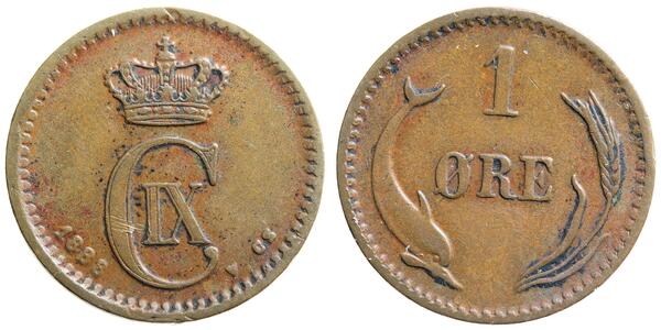 1 Ore Denmark  Christian IX of Denmark (1818-1906)
