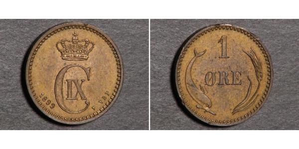 1 Ore Denmark  Christian IX of Denmark (1818-1906)