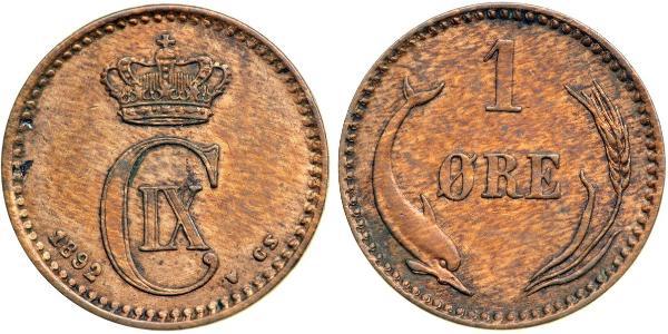 1 Ore Denmark  Christian IX of Denmark (1818-1906)
