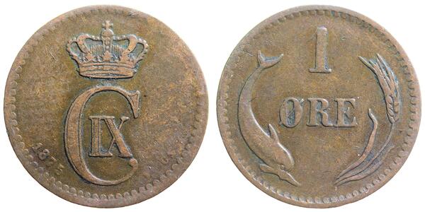 1 Ore Denmark  Christian IX of Denmark (1818-1906)