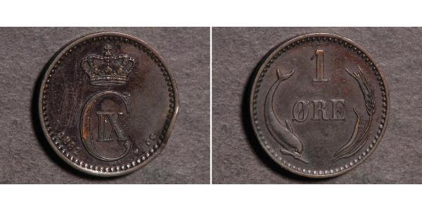1 Ore Denmark  Christian IX of Denmark (1818-1906)