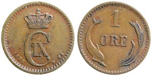 1 Ore Dänemark  Christian IX. von Dänemark (1818-1906)