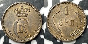 1 Ore Dänemark  Christian IX. von Dänemark (1818-1906)