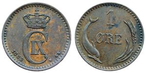 1 Ore Dänemark  Christian IX. von Dänemark (1818-1906)