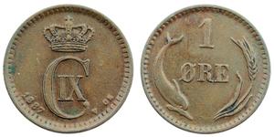 1 Ore Dänemark  Christian IX. von Dänemark (1818-1906)