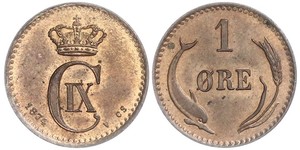 1 Ore Dänemark  Christian IX. von Dänemark (1818-1906)