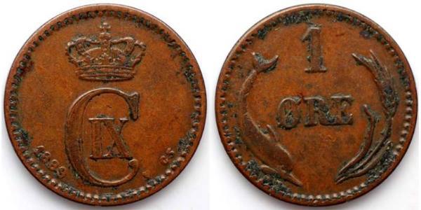 1 Ore Dänemark  Christian IX. von Dänemark (1818-1906)