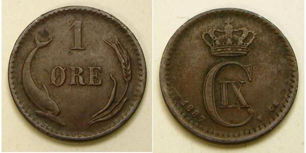 1 Ore Dänemark  Christian IX. von Dänemark (1818-1906)