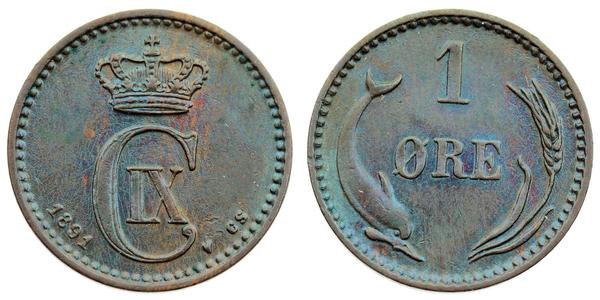 1 Ore Dänemark  Christian IX. von Dänemark (1818-1906)