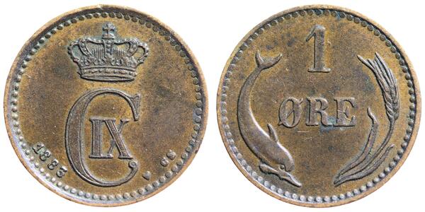 1 Ore Dänemark  Christian IX. von Dänemark (1818-1906)