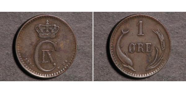 1 Ore Dänemark  Christian IX. von Dänemark (1818-1906)
