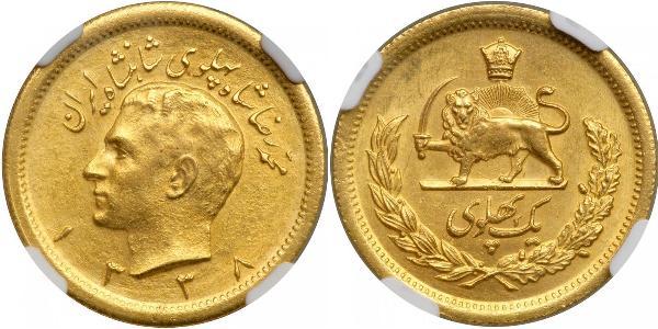 1 Pahlevi Irán Oro Mohammad Reza Pahlevi (1919-1980)