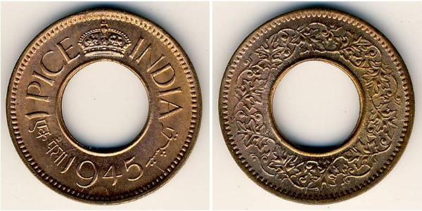 1 Paisa Raj Britannico (1858-1947) Bronzo 