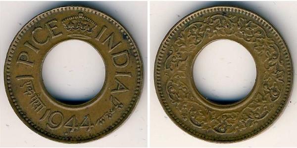 1 Paisa 英属印度 (1858 - 1947) 青铜 