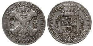 1 Patagon Spanish Netherlands Argento Carlo II di Spagna (1661-1700)