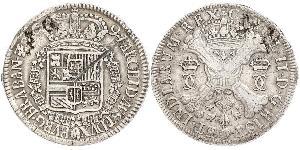 1 Patagon Spanish Netherlands Argento Carlo II di Spagna (1661-1700)