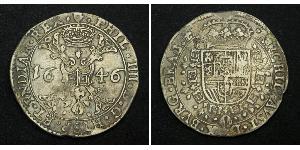 1 Patagon Spanish Netherlands Argento Filippo IV di Spagna (1605 -1665)