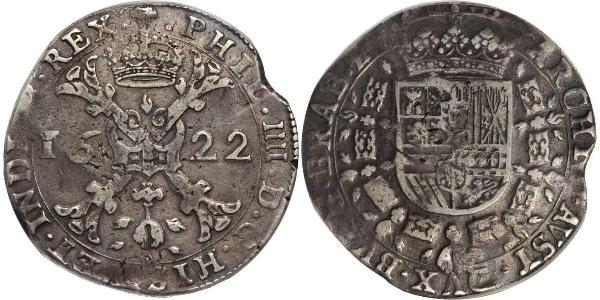 1 Patagon Spanish Netherlands Argento Filippo IV di Spagna (1605 -1665)