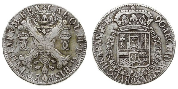 1 Patagon Países Bajos Españoles (1581 - 1714) Plata Carlos II de España (1661-1700)
