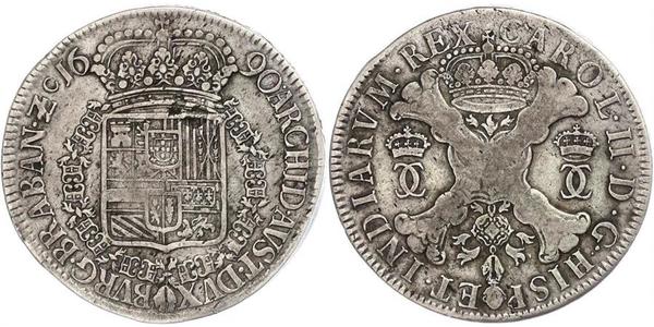 1 Patagon Spanish Netherlands (1581 - 1714) Silver Charles II of Spain (1661-1700)