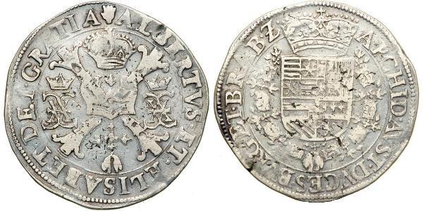 1 Patagon Испанские Нидерланды (1581 - 1714) Серебро Альбрехт VII Австрийский (1559 - 1621) / Изабелла Клара Евгения (1566 -1633)