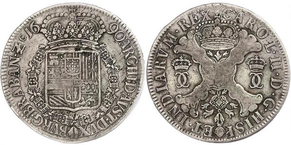 1 Patagon Испанские Нидерланды (1581 - 1714) Серебро Карл II король Испании (1661-1700)