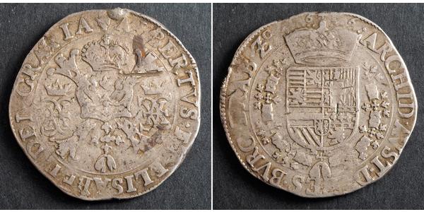 1 Patagon Испанские Нидерланды (1581 - 1714) Серебро Альбрехт VII Австрийский (1559 - 1621) / Изабелла Клара Евгения (1566 -1633)